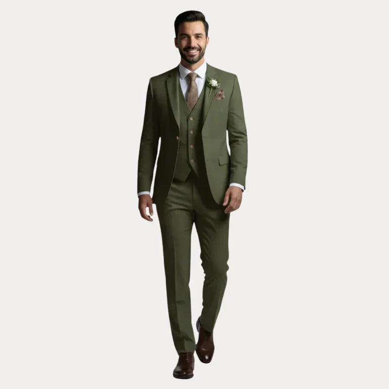 Garnitur Męski 3-Częściowy | Slim Fit | Marynarka, Kamizelka i Spodnie | Garnitur Ślubny na Wesele