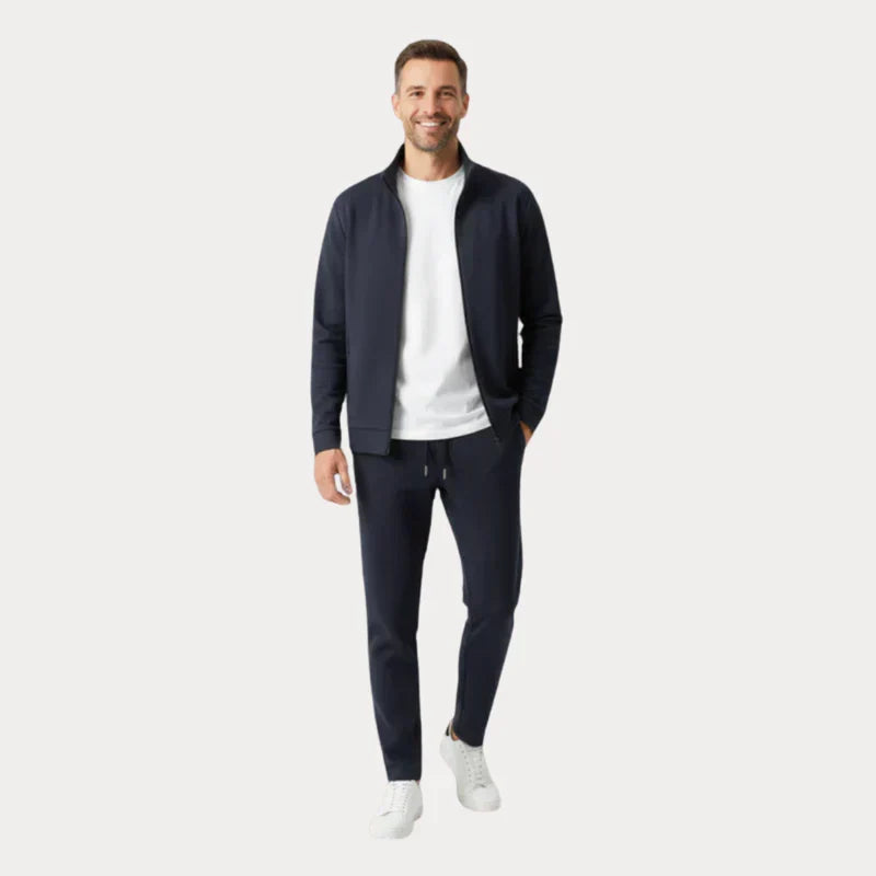 Casualowy Komplet Męski | Kurtka na Zamek i Spodnie Jogger | Elegancki Zestaw Męski na Co Dzień