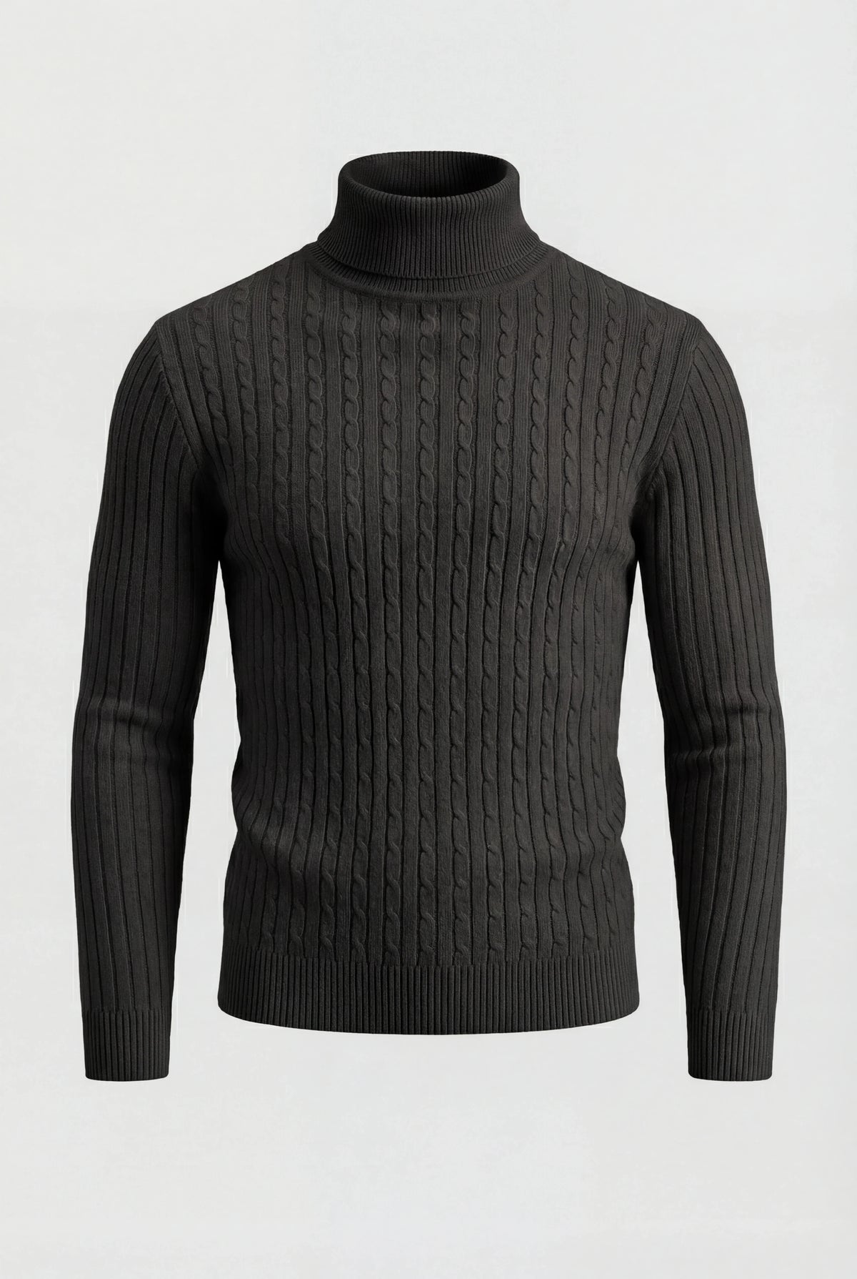 Męski Sweter z Golfem | Sweter Warkoczowy | Dzianinowy Golf Męski | Regularny Krój | Sweter na Jesień