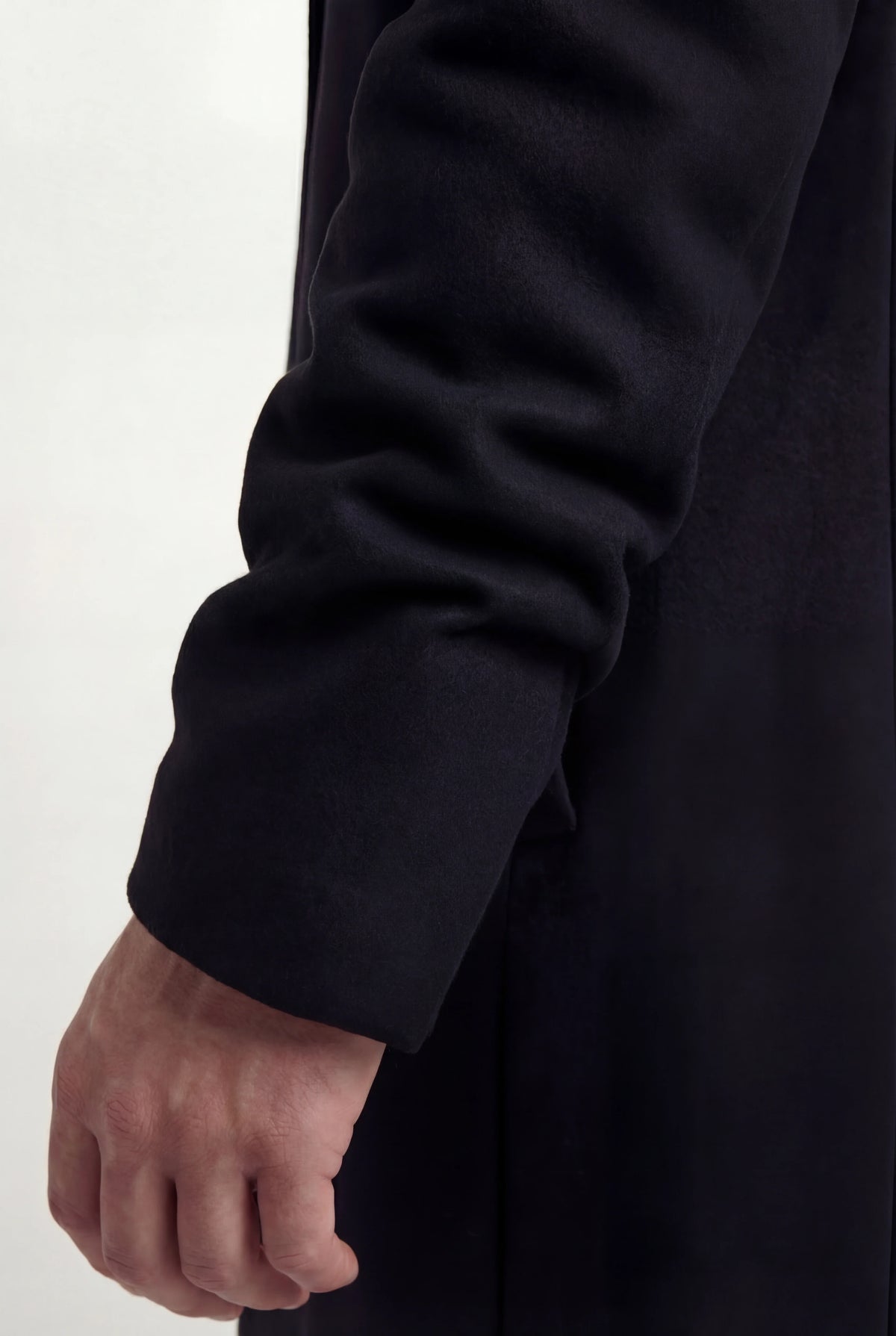 Płaszcz Męski Jednorzędowy | Czarny Płaszcz Męski | Długi Płaszcz | Elegancki Płaszcz Męski