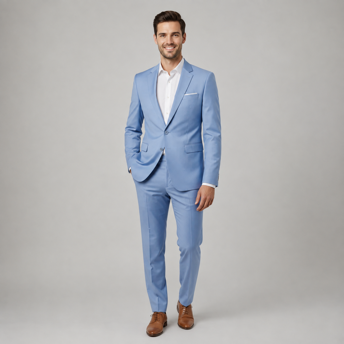 Garnitur Męski 2-Częściowy | Slim Fit | Marynarka i Spodnie | Garnitur na Wesele i Ślub