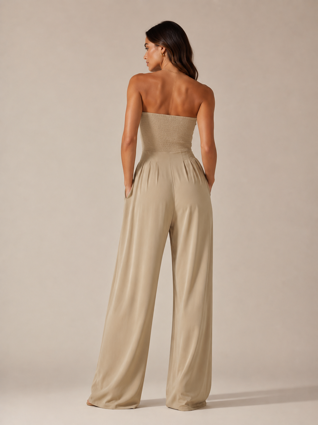 Kombinezon Damski Bez Ramiączek | Elegancki Kombinezon | Długie Nogawki | Kombinezon Wieczorowy