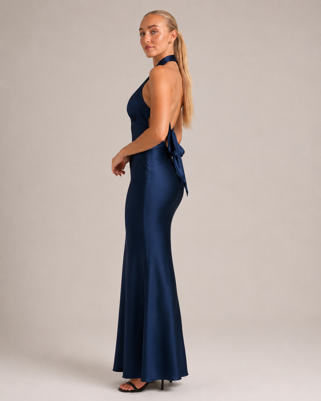 Sukienka Wieczorowa Damska | Halter | Odkryte Plecy | Sukienka Maxi | Elegancka Sukienka na Galę