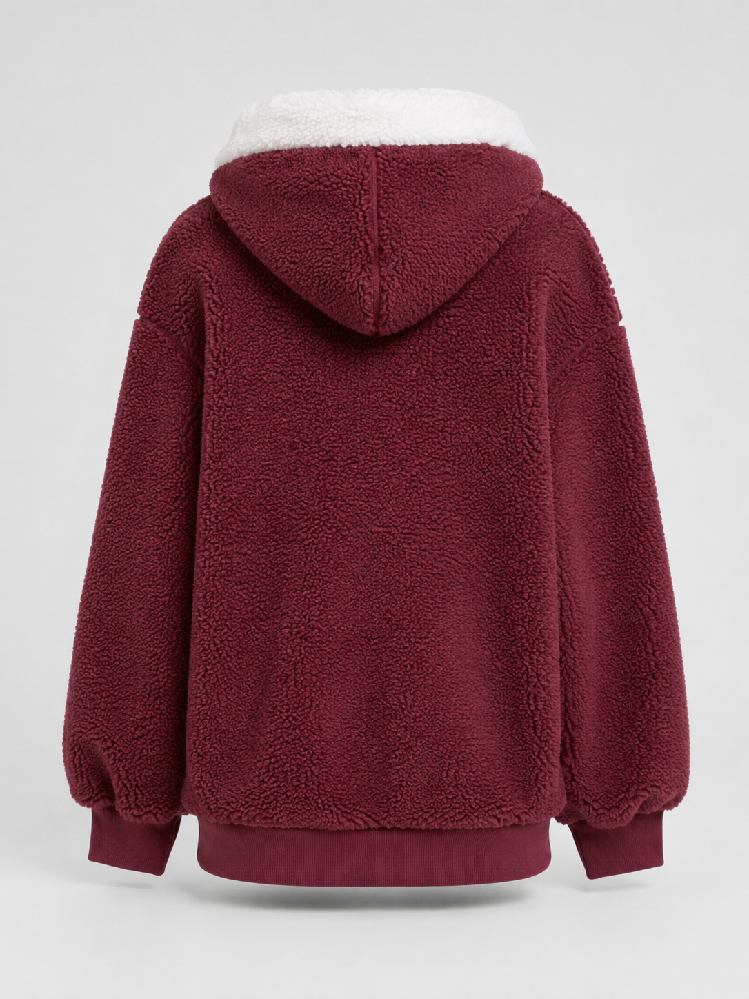 Bluza Sherpa Damska | Ocieplana Bluza z Kapturem | Polar Damski Oversize | Bluza na Zamek | Jesień Zima