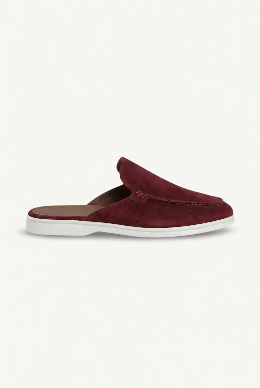 Bordowe Mokasyny Mule | Zamszowe Mokasyny | Otwarta Pięta | Skóra Cielęca | Eleganckie Buty