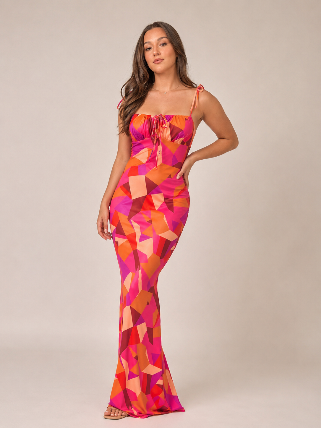 Niebieska Sukienka Maxi w Kwiaty | Sukienka Damska | Detale Kokardy | Elegancka Sukienka Letnia