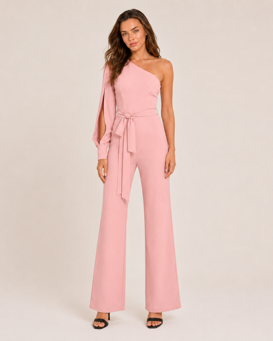 Kombinezon Damski z Wysokim Stanem | Pasek w Talii | Elegancki Kombinezon | Casual Chic