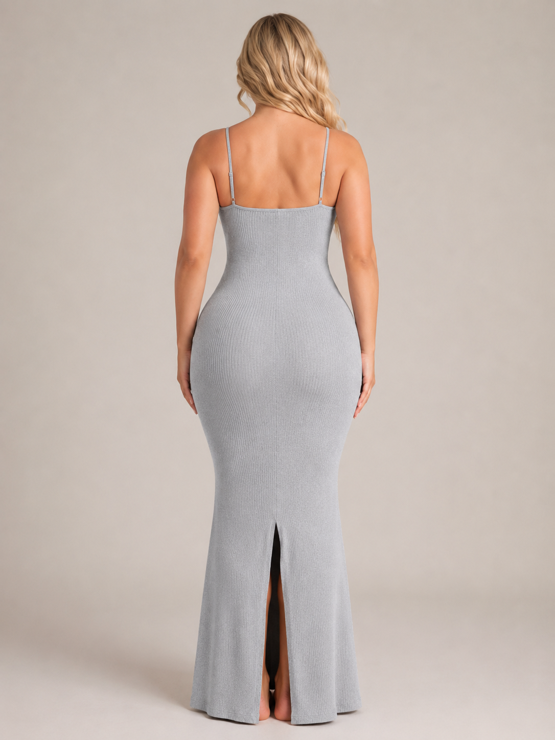 Modelująca Sukienka Maxi Damska | Wbudowany Shapewear | Dopasowany Krój | Spaghetti Ramiączka