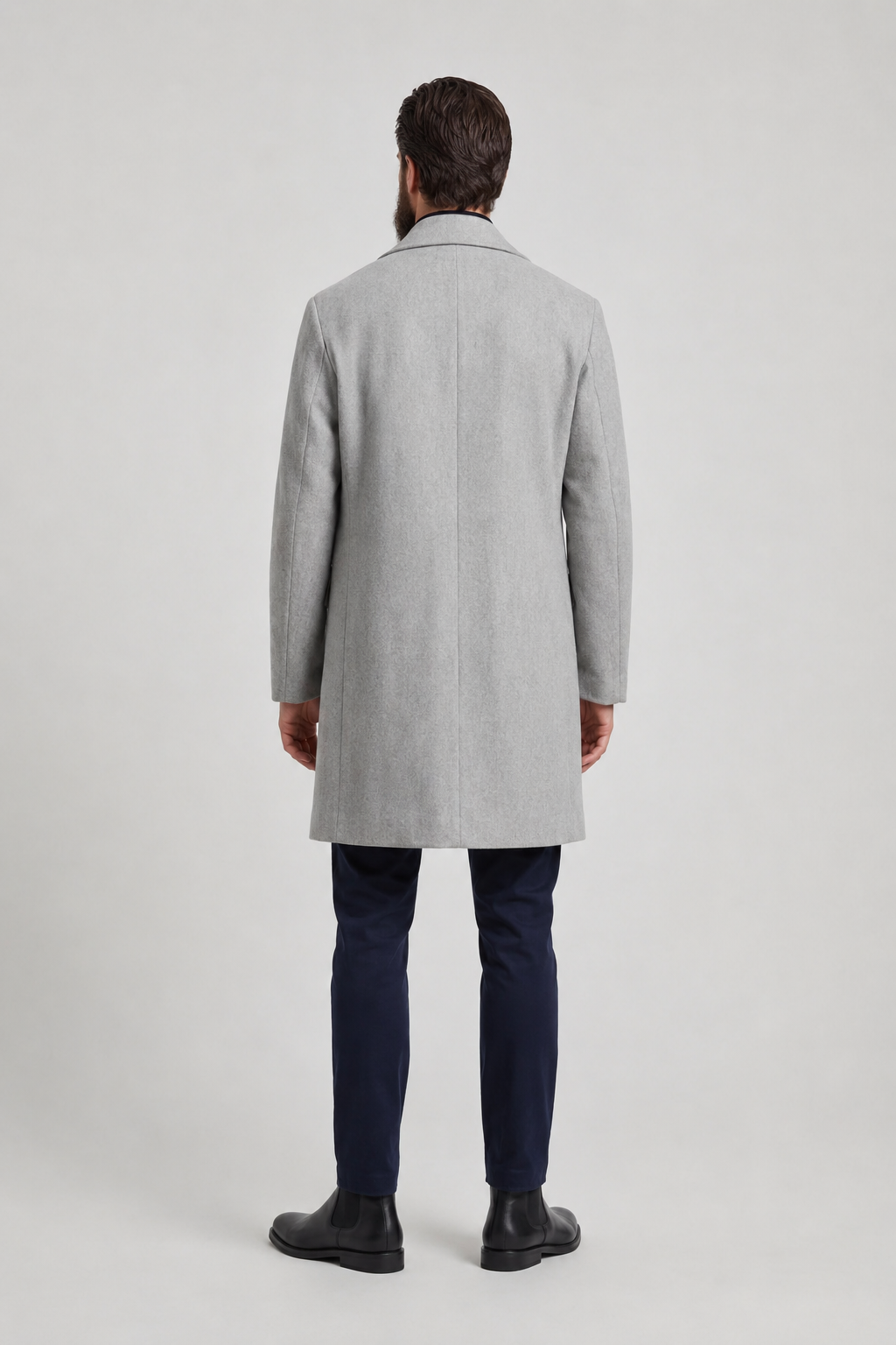 Płaszcz Męski Dwurzędowy | Elegancki Płaszcz Męski | Płaszcz do Kolan | Klasyczny Płaszcz Męski