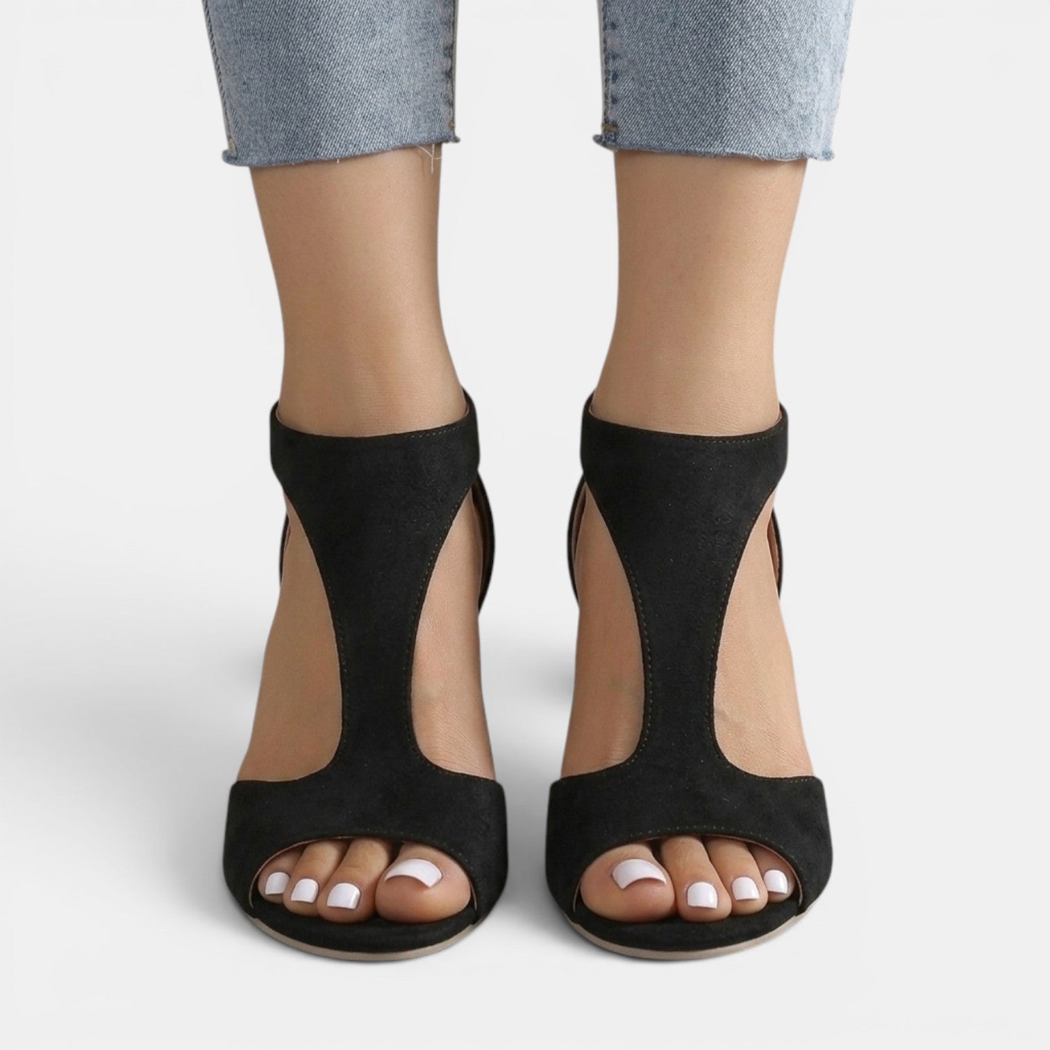 Sandały Damskie na Obcasie | Eleganckie Sandały | Wyściełana Wkładka | Buty na Wesele