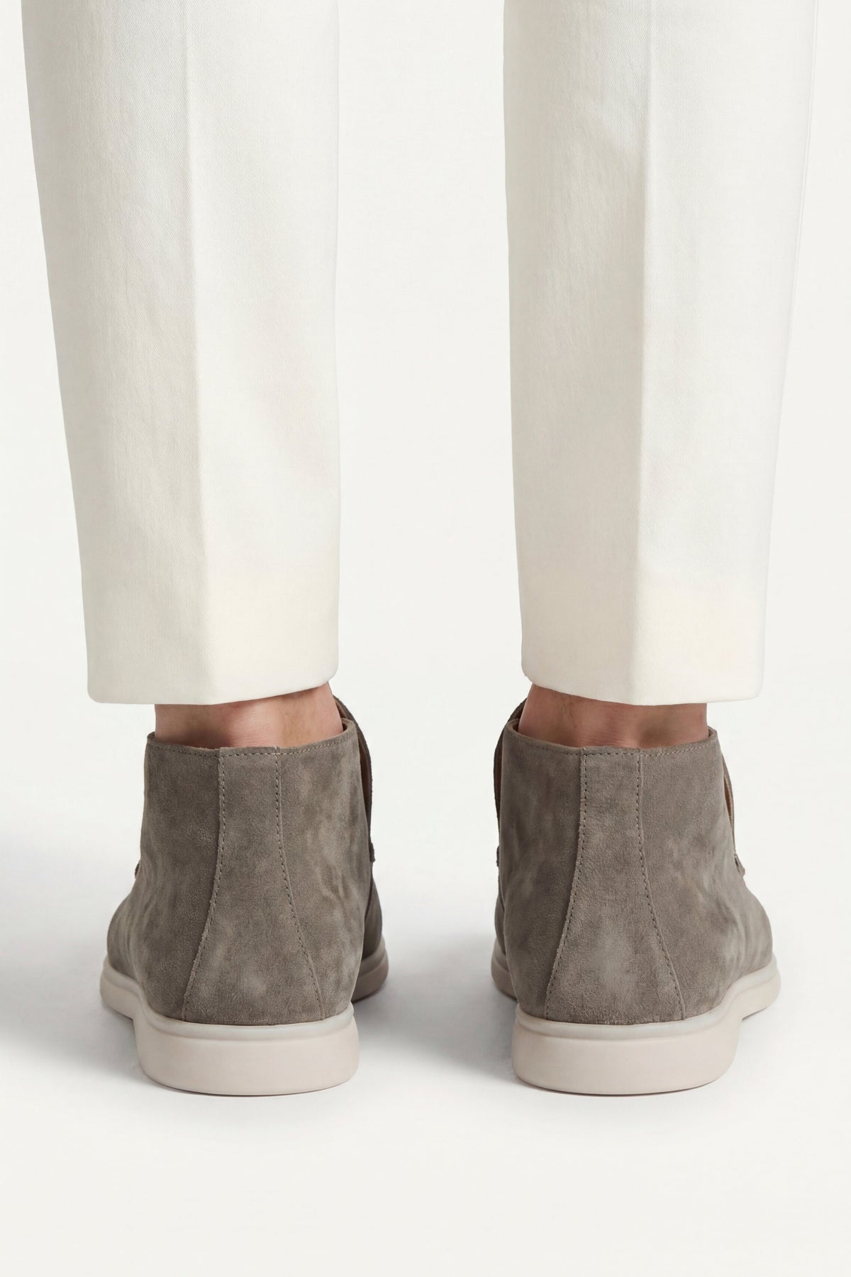 Wysokie Mokasyny High Top | Oliwkowe Mokasyny Zamszowe | Skóra Cielęca | Eleganckie Buty