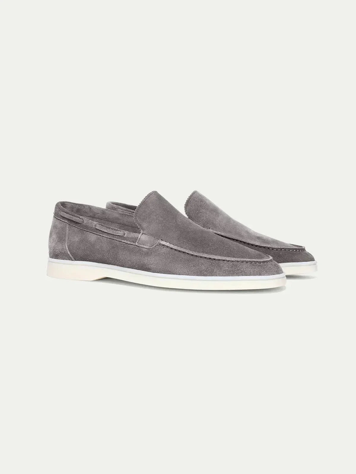 Szare Mokasyny Zamszowe | Mokasyny ze Skóry Cielęcej | Klasyczne Loafersy | Eleganckie Buty