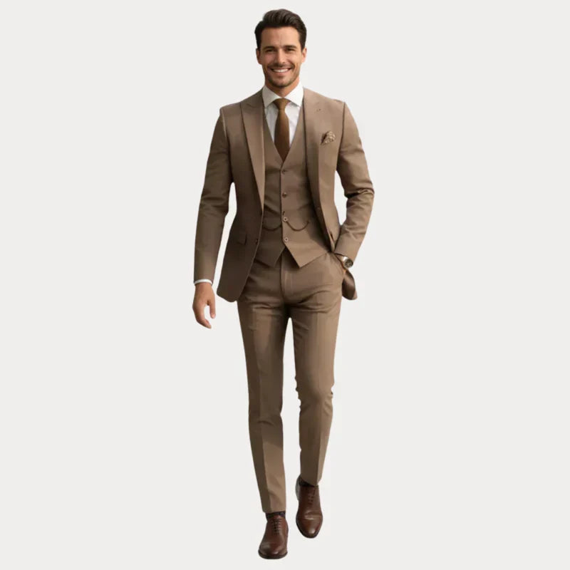Garnitur Męski 3-Częściowy | Slim Fit | Marynarka, Kamizelka i Spodnie | Garnitur Ślubny na Wesele