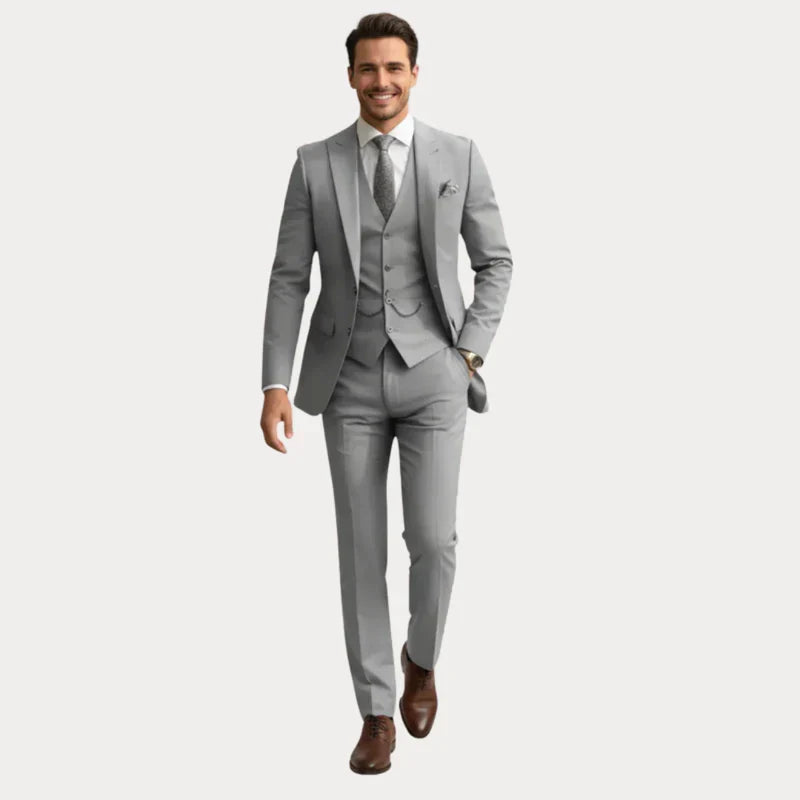 Garnitur Męski 3-Częściowy | Slim Fit | Marynarka, Kamizelka i Spodnie | Garnitur Ślubny na Wesele