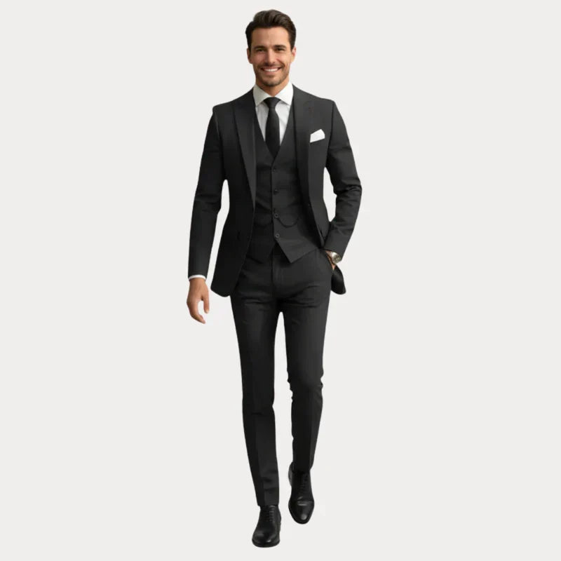 Garnitur Męski 3-Częściowy | Slim Fit | Marynarka, Kamizelka i Spodnie | Garnitur Ślubny na Wesele