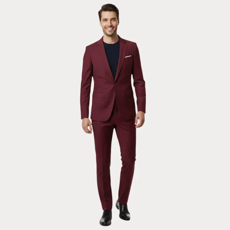 Garnitur Męski 2-Częściowy | Slim Fit | Marynarka i Spodnie | Garnitur na Wesele i Ślub