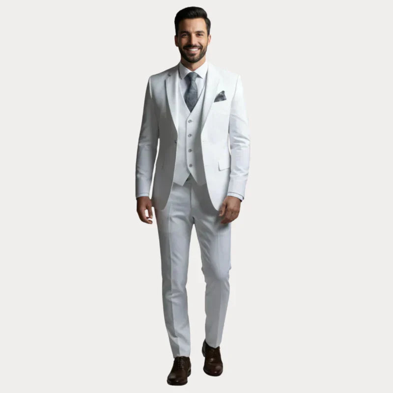 Garnitur Męski 3-Częściowy | Slim Fit | Marynarka, Kamizelka i Spodnie | Garnitur Ślubny na Wesele