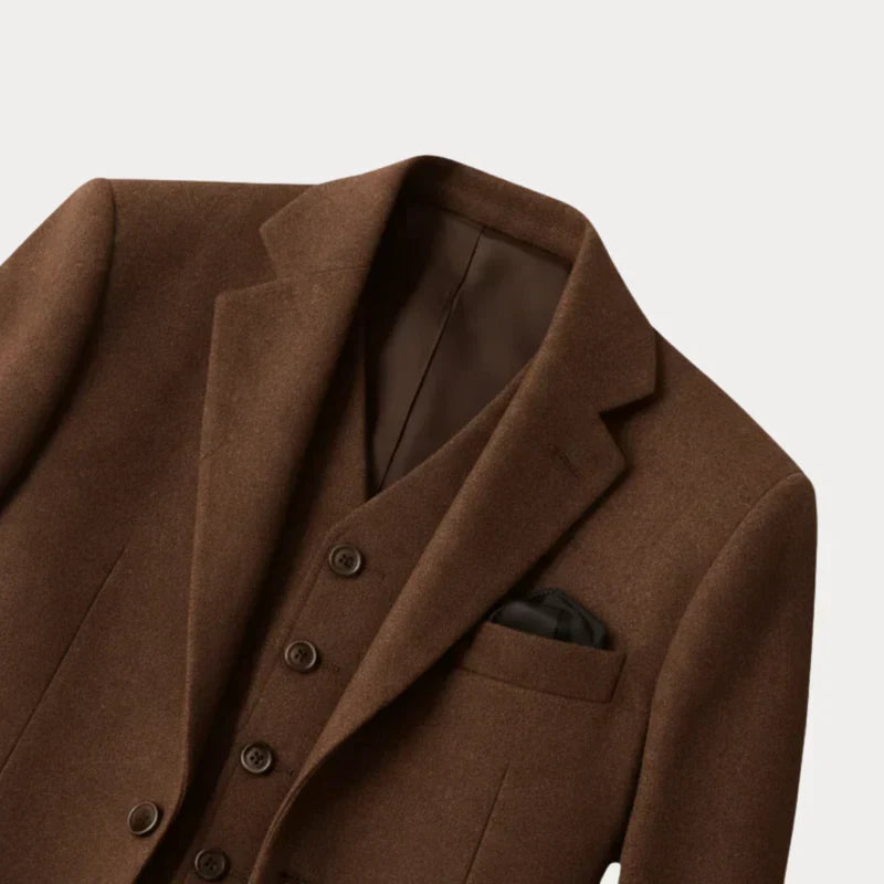 Garnitur Męski 3-Częściowy | Slim Fit | Marynarka, Kamizelka i Spodnie | Garnitur na Wesele i Ślub