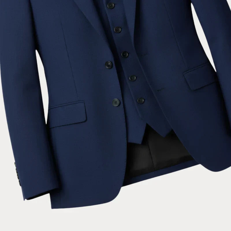Garnitur Męski 3-Częściowy | Slim Fit | Marynarka, Kamizelka i Spodnie | Garnitur Ślubny na Wesele