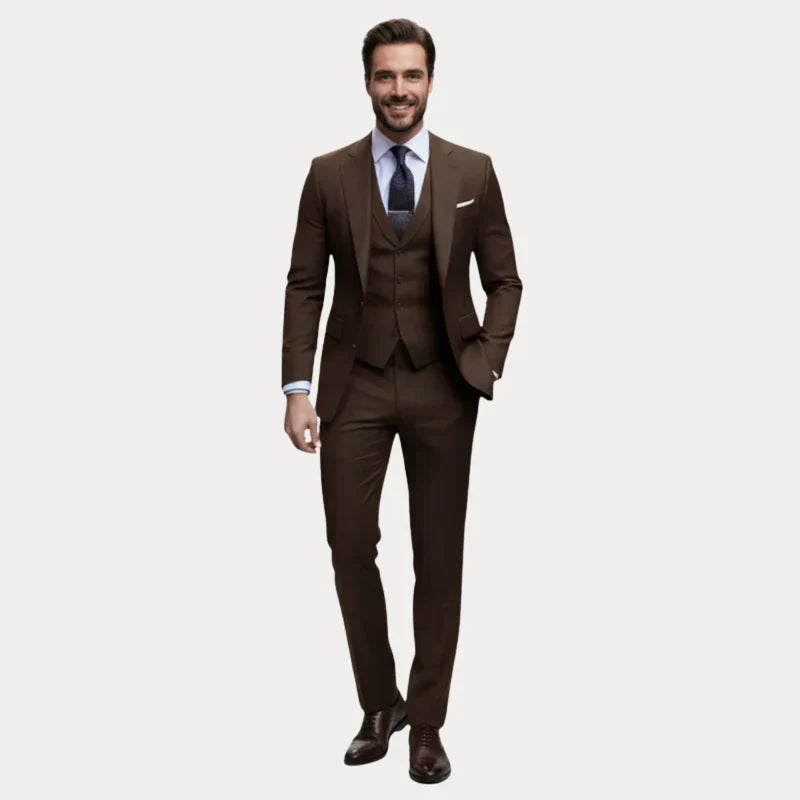 Garnitur Męski 3-Częściowy | Slim Fit | Marynarka, Kamizelka i Spodnie | Garnitur Ślubny na Wesele