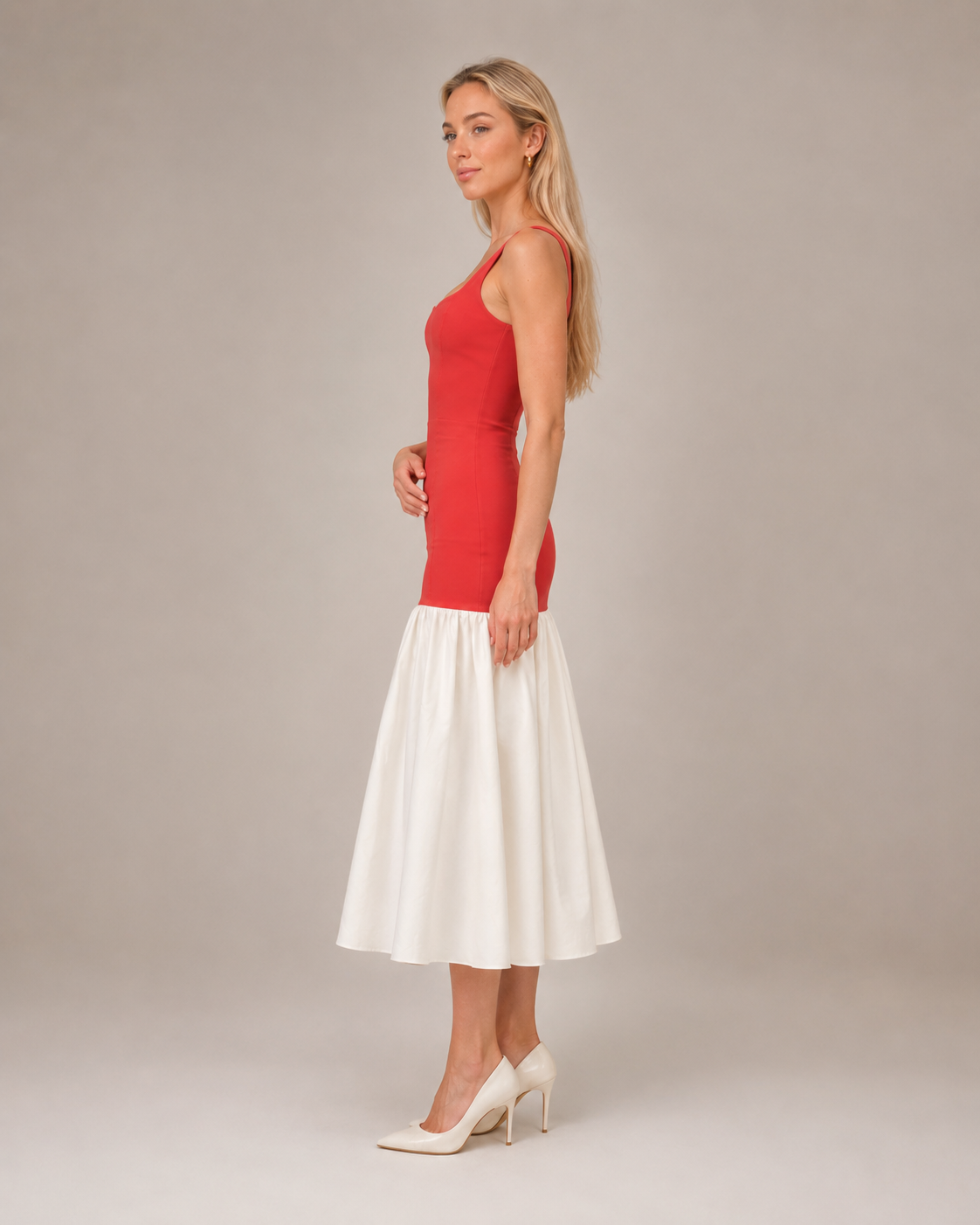 Sukienka Maxi Damska | Marszczona Spódnica | Szerokie Ramiączka | Elegancka Sukienka na Wesele