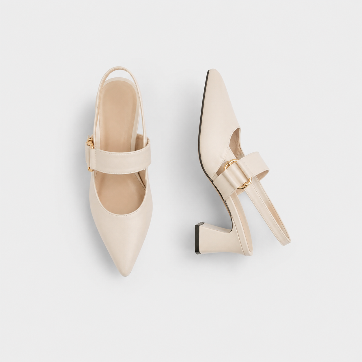 Damskie Czółenka z Paskiem | Obcas 6 cm | Czółenka ze Szpiczastym Noskiem | Eleganckie Buty Damskie
