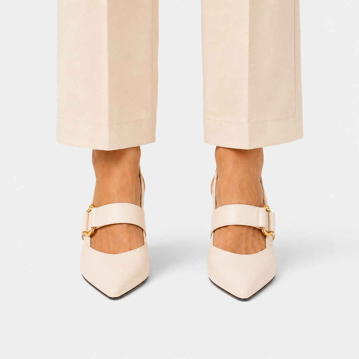 Damskie Czółenka z Paskiem | Obcas 6 cm | Czółenka ze Szpiczastym Noskiem | Eleganckie Buty Damskie