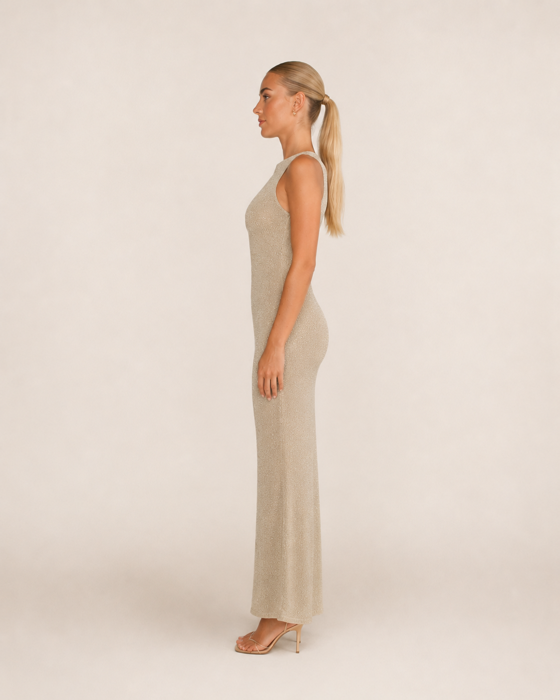 Błyszcząca Sukienka Wieczorowa | Dopasowana Sukienka Maxi | Elegancka Sukienka Damska | Na Galę
