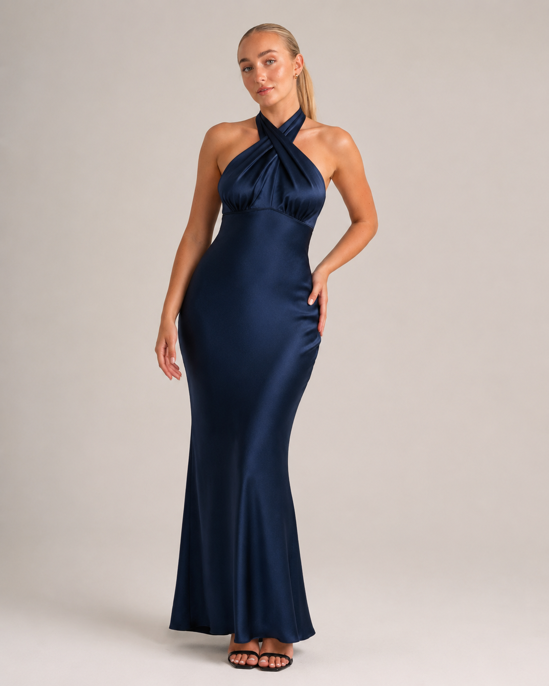 Sukienka Wieczorowa Damska | Halter | Odkryte Plecy | Sukienka Maxi | Elegancka Sukienka na Galę