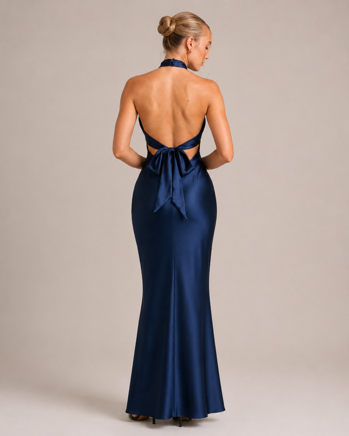 Sukienka Wieczorowa Damska | Halter | Odkryte Plecy | Sukienka Maxi | Elegancka Sukienka na Galę