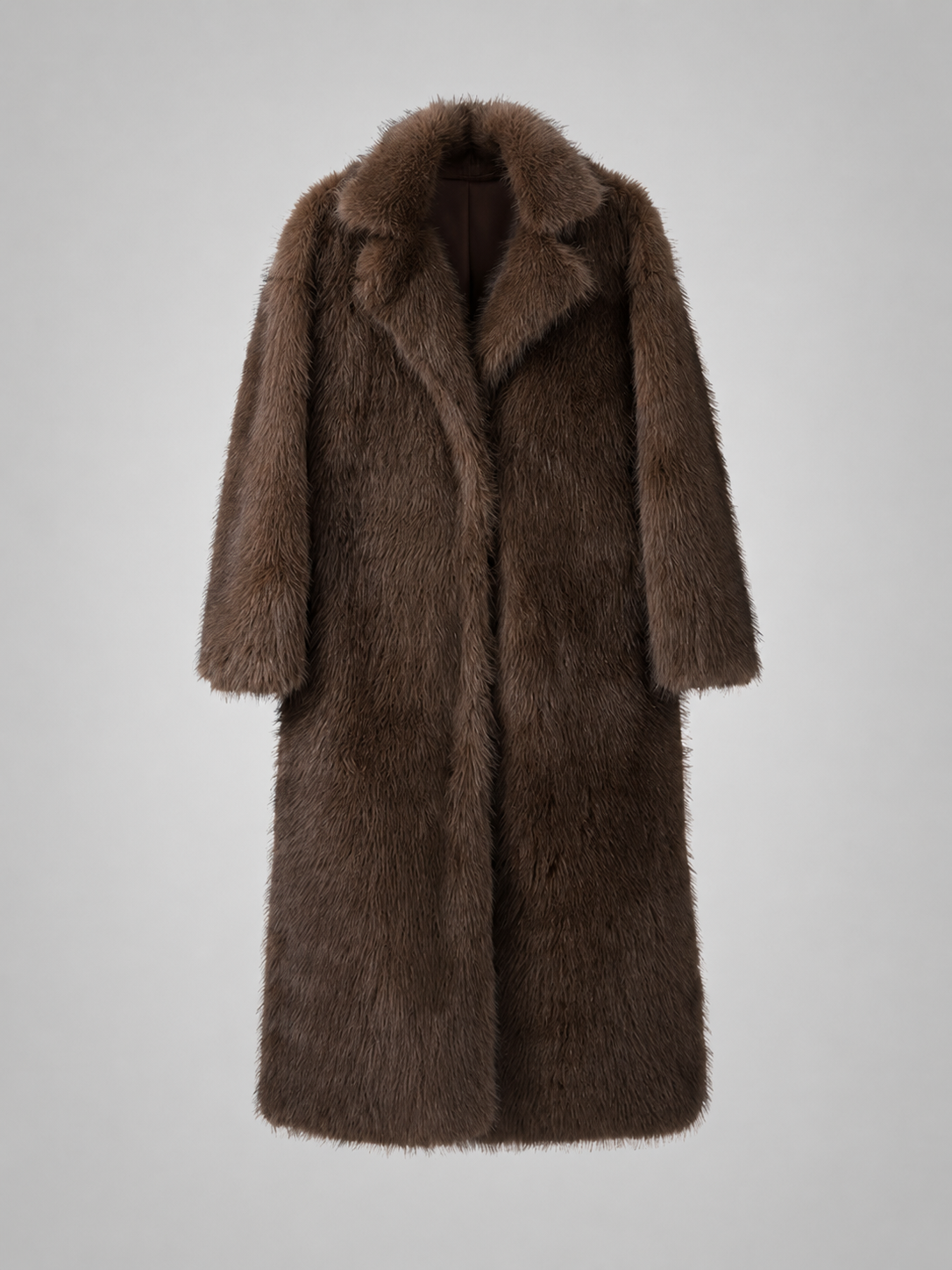 Długi Płaszcz Damski | Ekologiczne Futro | Płaszcz Futrzany Damski | Elegancki Płaszcz Zimowy