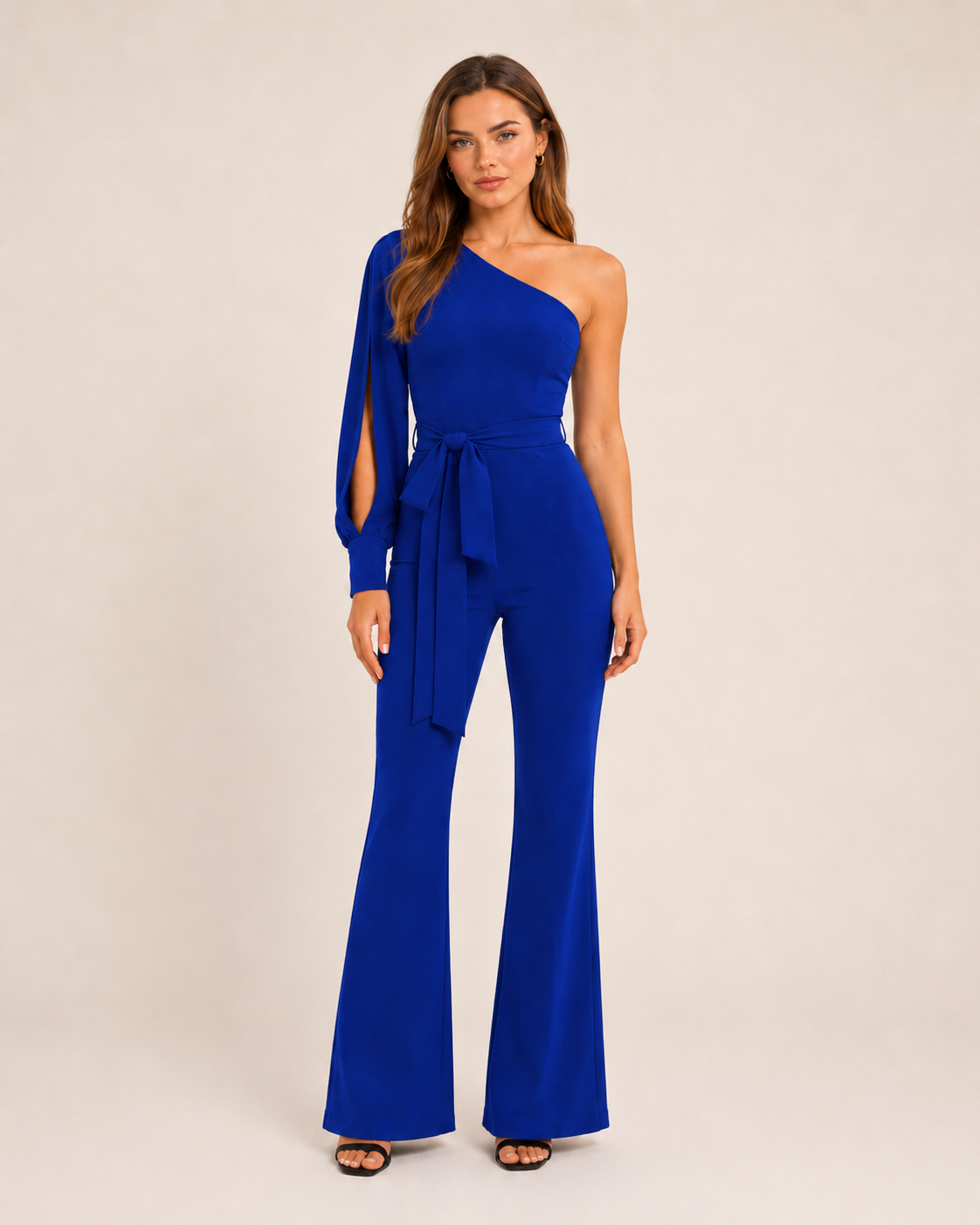 Kombinezon Damski z Wysokim Stanem | Pasek w Talii | Elegancki Kombinezon | Casual Chic