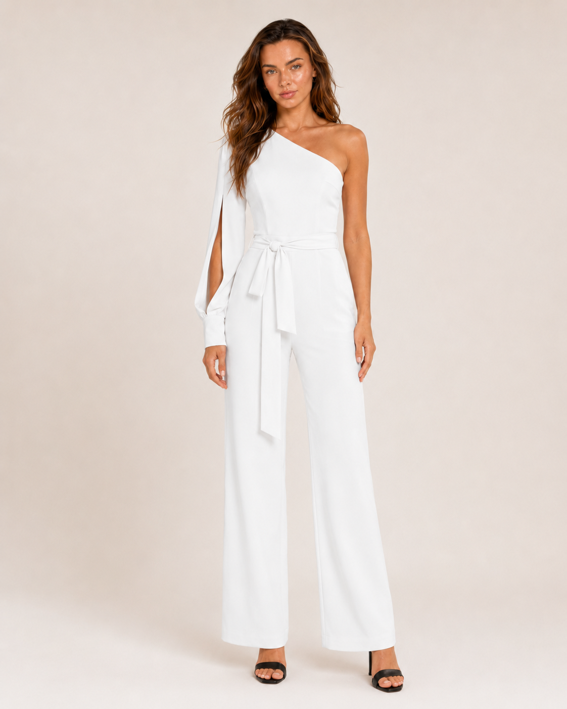 Kombinezon Damski z Wysokim Stanem | Pasek w Talii | Elegancki Kombinezon | Casual Chic