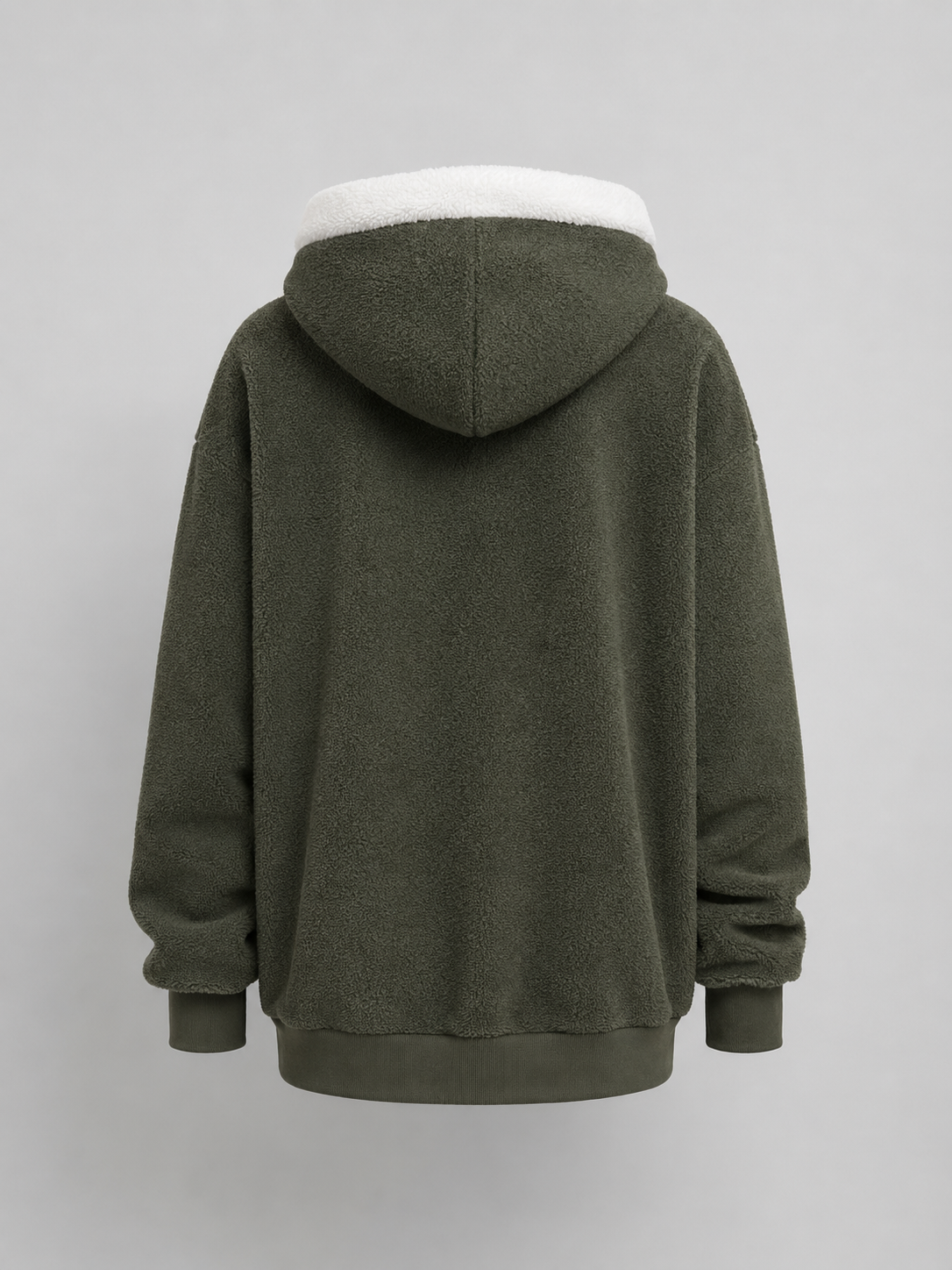 Bluza Sherpa Damska | Ocieplana Bluza z Kapturem | Polar Damski Oversize | Bluza na Zamek | Jesień Zima