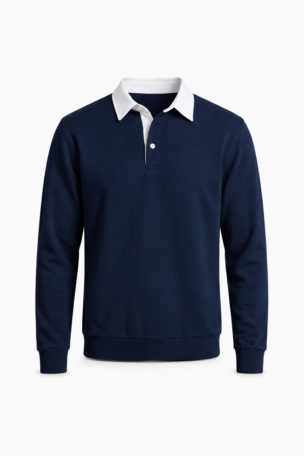 Męska Bluza Polo | Polarowa Bluza Męska | Kontrastowy Kołnierzyk | Regularny Krój | Ciepła Bluza Męska