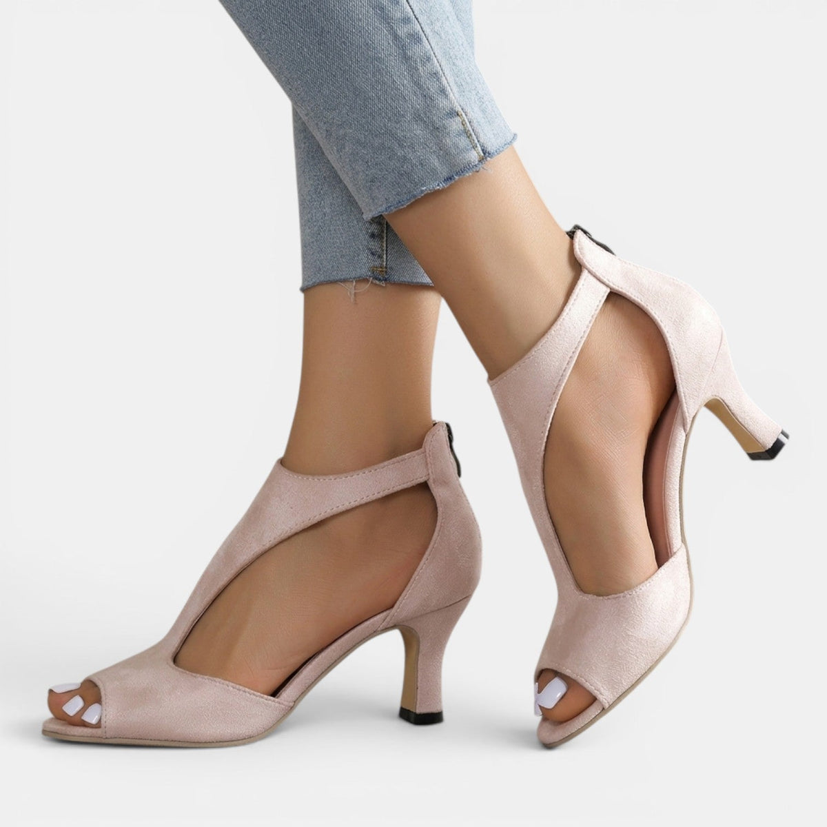Sandały Damskie na Obcasie | Eleganckie Sandały | Wyściełana Wkładka | Buty na Wesele