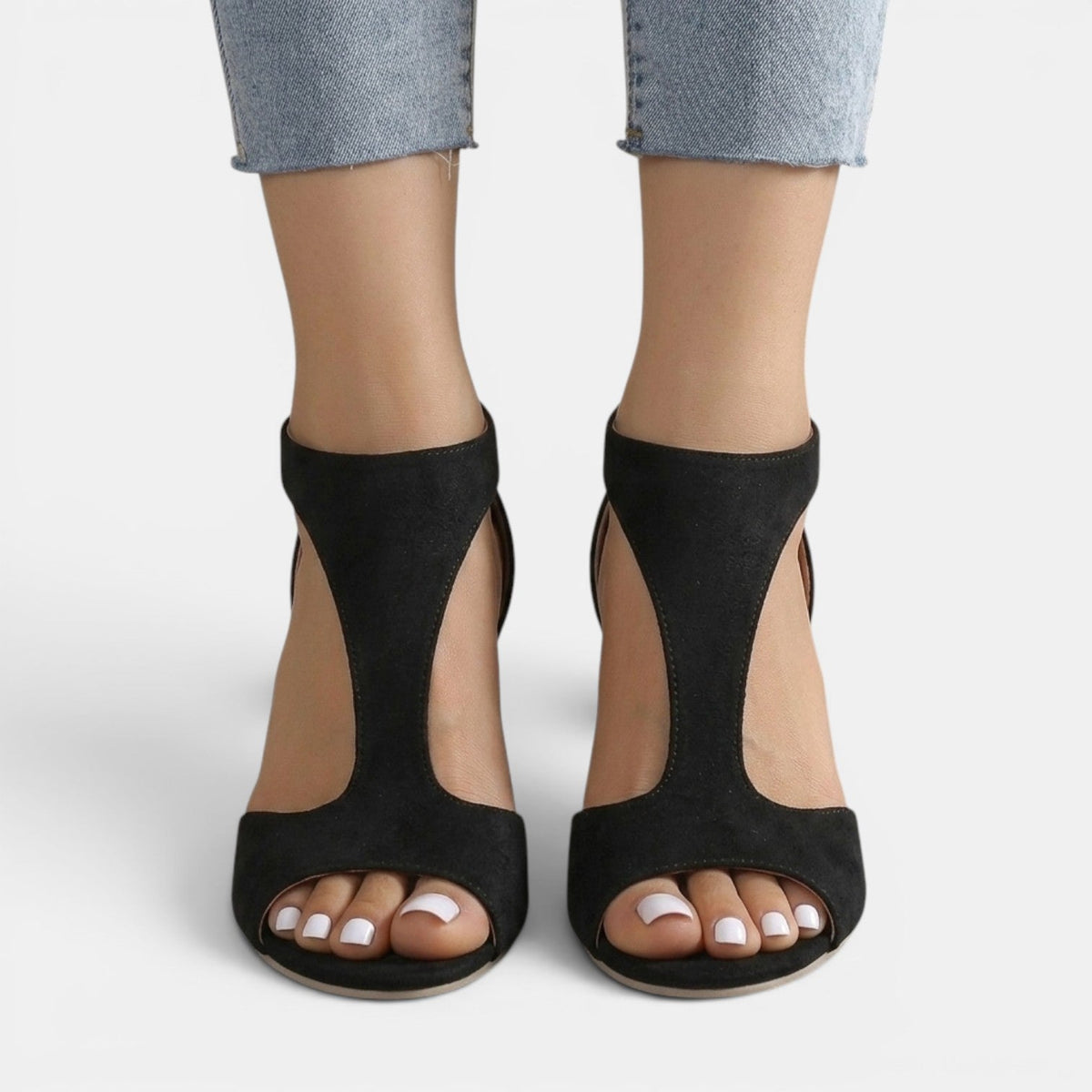 Sandały Damskie na Obcasie | Eleganckie Sandały | Wyściełana Wkładka | Buty na Wesele