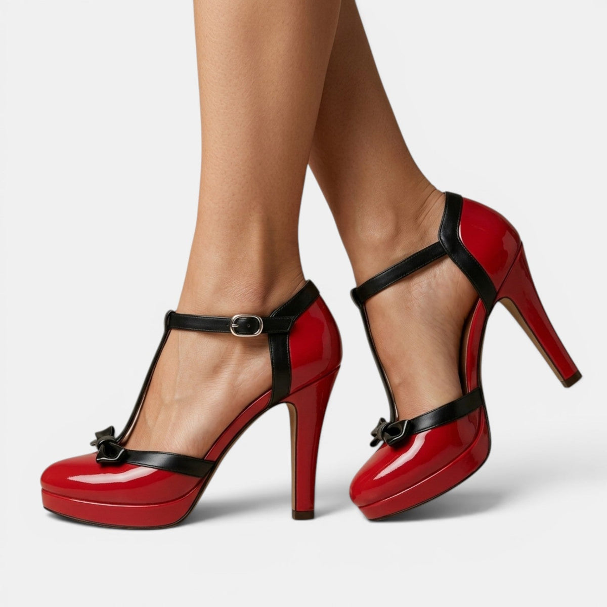 Damskie Buty na Platformie | Wysoki Gruby Obcas | Eleganckie Czółenka | Buty na Wesele