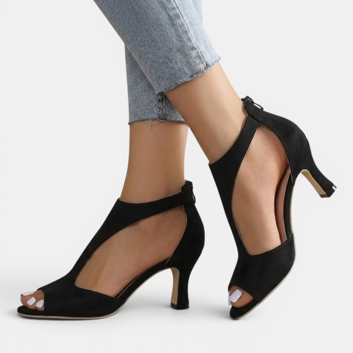 Sandały Damskie na Obcasie | Eleganckie Sandały | Wyściełana Wkładka | Buty na Wesele