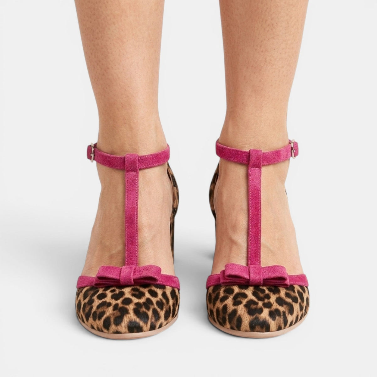 Damskie Szpilki w Panterkę | Buty na Wysokim Obcasie | Kokarda i Klamra | Szykpolska