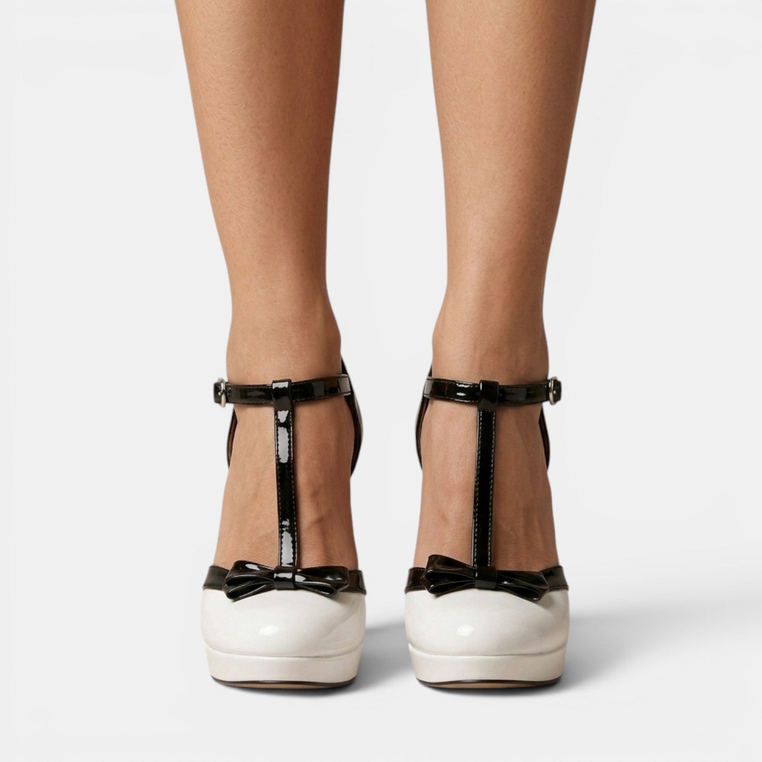 Damskie Buty na Platformie | Wysoki Gruby Obcas | Eleganckie Czółenka | Buty na Wesele