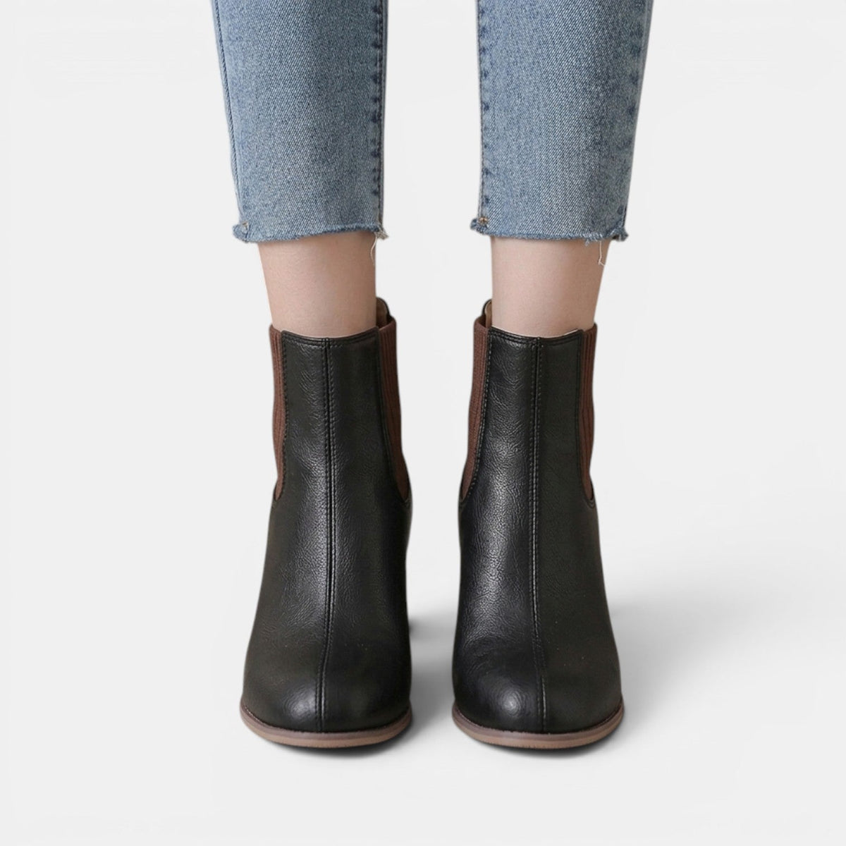 Botki Damskie na Obcasie | Elastyczna Cholewka | Botki za Kostkę | Eleganckie Buty na Jesień