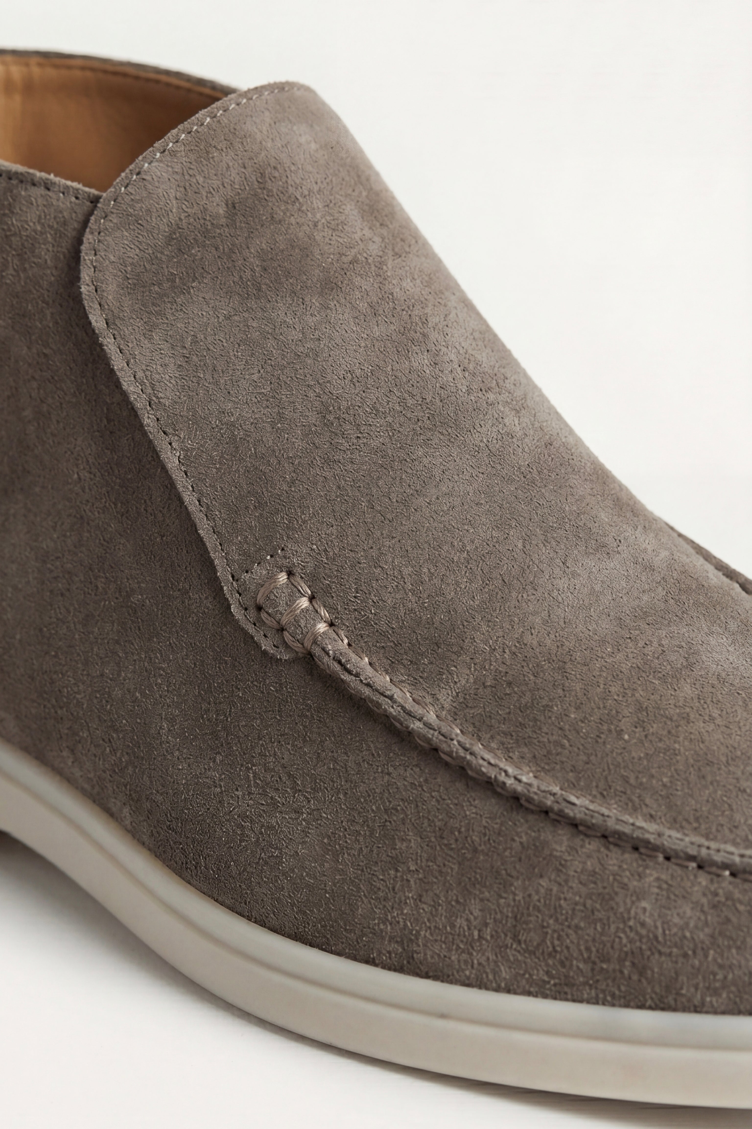 Wysokie Mokasyny High Top | Oliwkowe Mokasyny Zamszowe | Skóra Cielęca | Eleganckie Buty