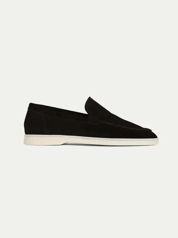 Czarne Mokasyny Zamszowe | Mokasyny ze Skóry Cielęcej | Klasyczne Loafersy | Eleganckie Buty