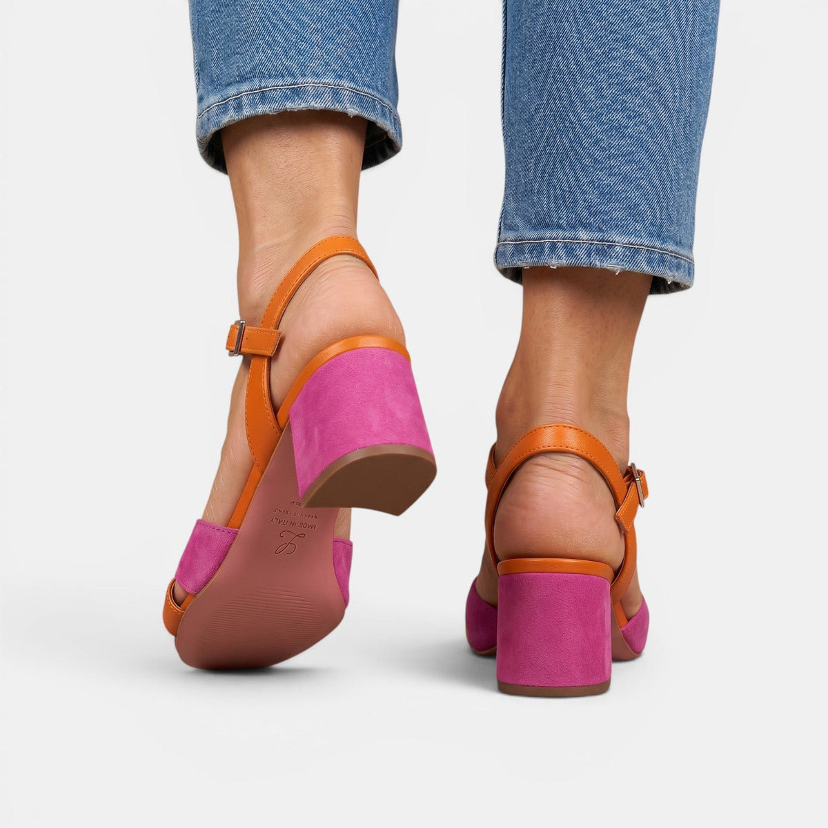 Ortopedyczne Sandały Damskie | Wysoki Obcas | Peep Toe | Regulowana Klamra | Eleganckie Sandały
