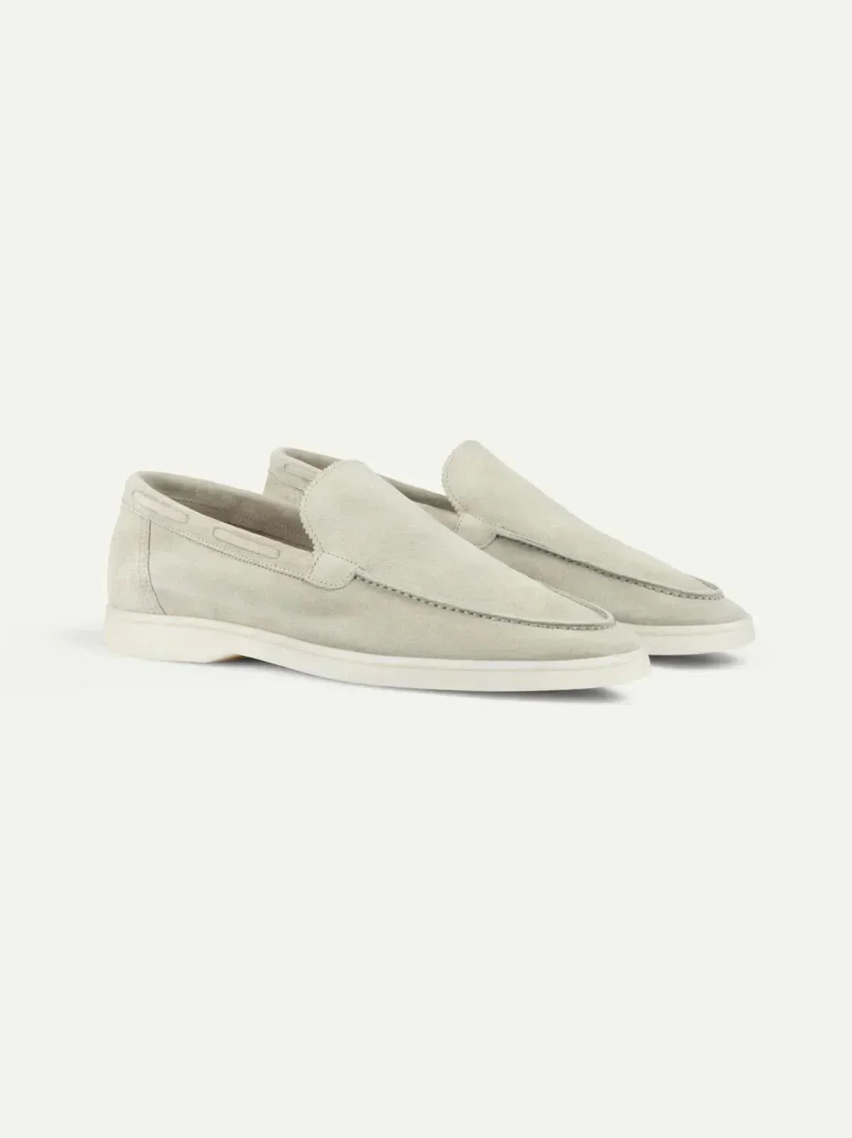 Kremowe Mokasyny Zamszowe | Mokasyny ze Skóry Cielęcej | Klasyczne Loafersy | Eleganckie Buty