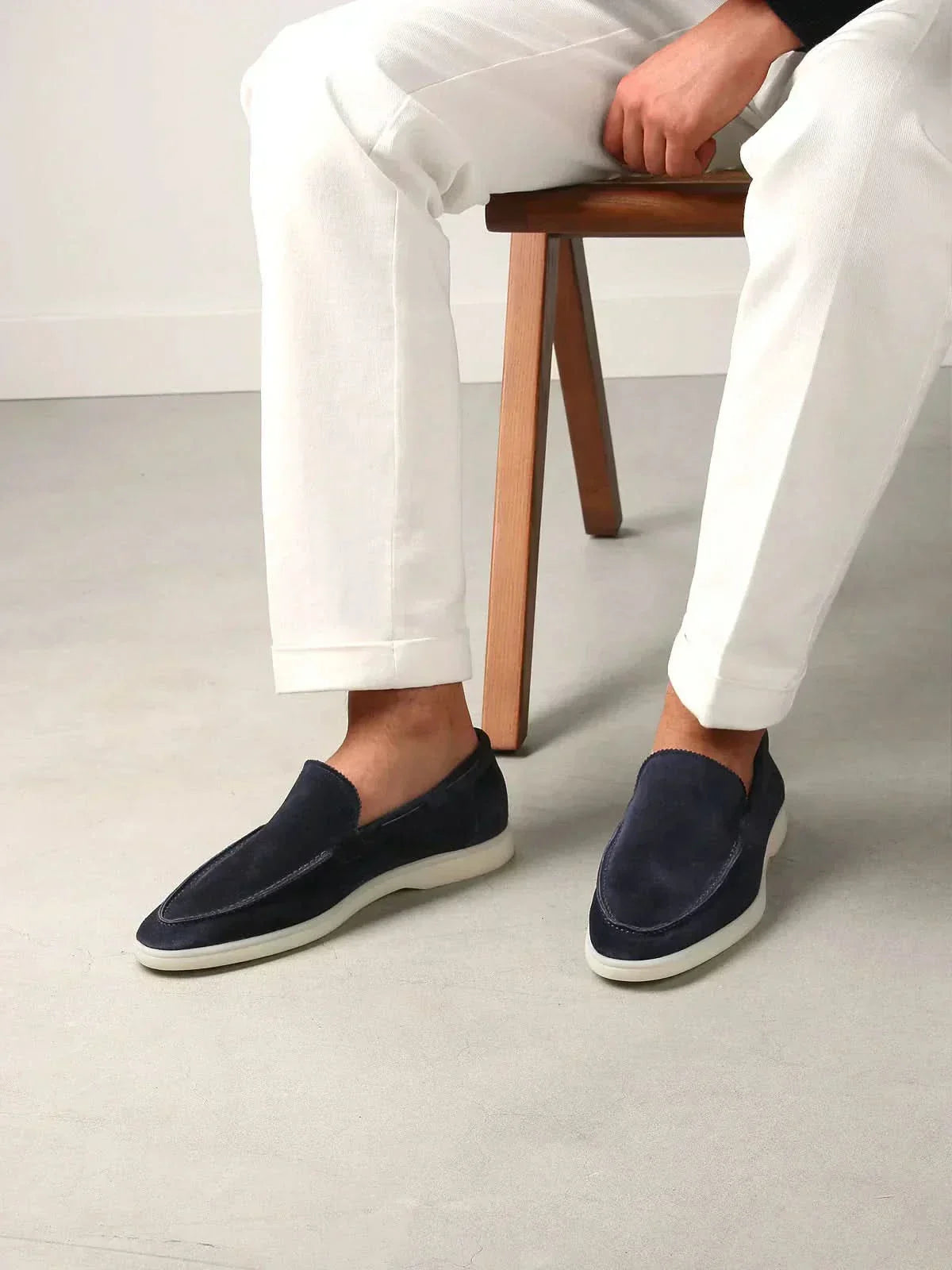Granatowe Mokasyny Męskie | Zamszowe Mokasyny | Skórzane Loafersy Męskie | Eleganckie Buty Męskie