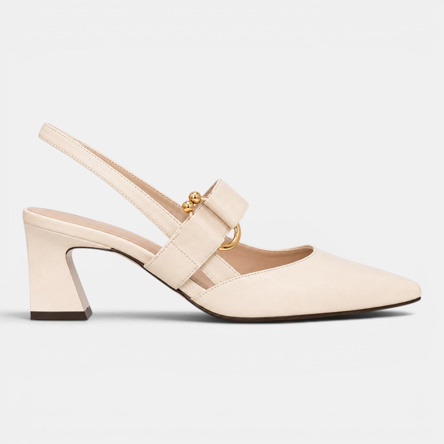 Damskie Czółenka z Paskiem | Obcas 6 cm | Czółenka ze Szpiczastym Noskiem | Eleganckie Buty Damskie