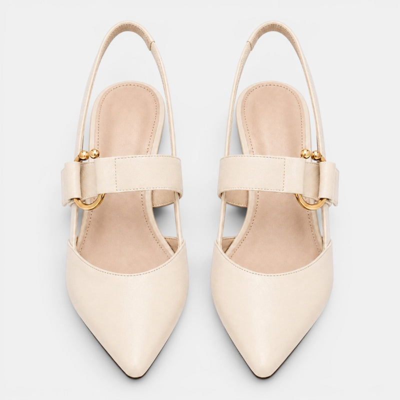 Damskie Czółenka z Paskiem | Obcas 6 cm | Czółenka ze Szpiczastym Noskiem | Eleganckie Buty Damskie